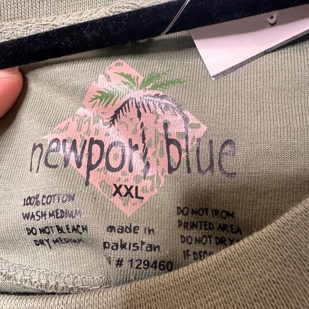 Newport Blue Mens XXL T-Shirt Basil Green Coast To Coast Motorcycle Graphic NEW - Picture 5 of 6